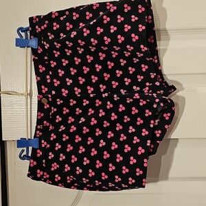 Diane von Furstenberg DVF Miggy Shorts Black and Pink Dots Size 2 EUC